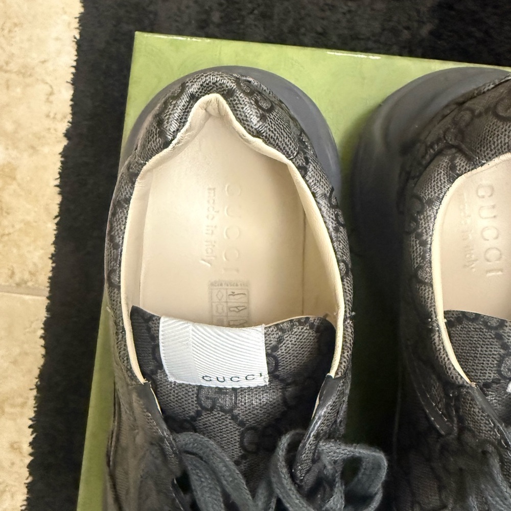 Gucci Charcoal Textured Sneakers - Picture 3 of 10